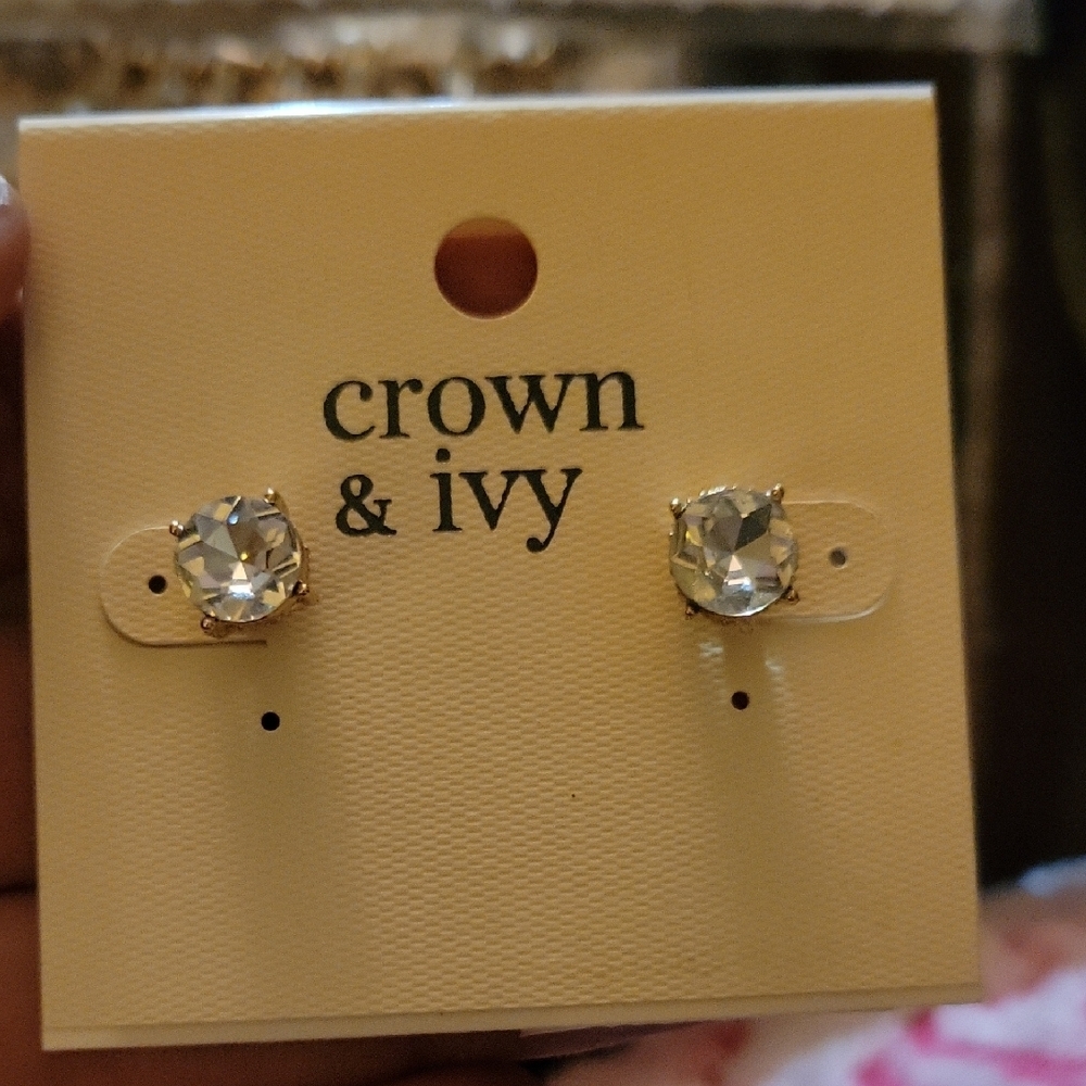 Crown & Ivy Gold Tone Stud Earrings